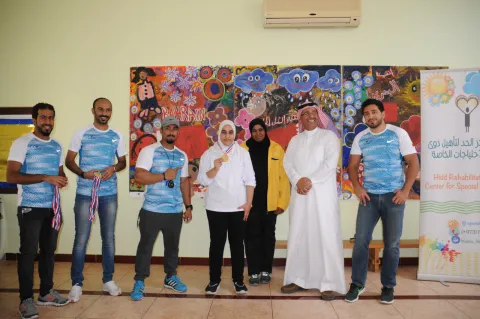 زيارة لمركز إعادة التأهيل لذوي الاحتياجات الخاصة في يوم البحرين الرياضي